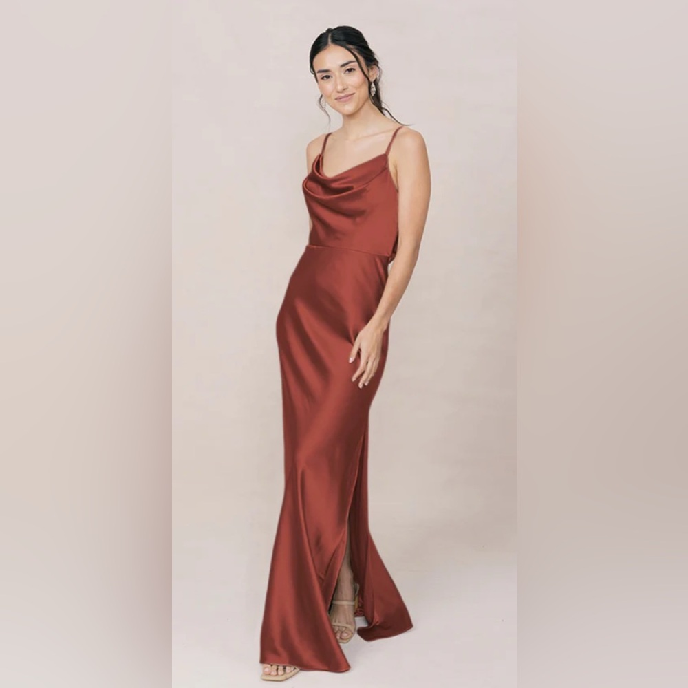 Revelry Nadia Satin Dress - Cinnamon Rose